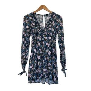 Wild Fable Blue Floral Long Sleeve Dress